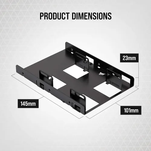 Miniatura 5 de Corsair Soporte de montaje dual SSD (3.5" Bahía de unidad interna a 2.5", fácil instalación) Negro