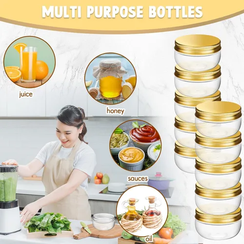 Miniatura 7 de Suclain 50 Piezas Frascos de Conservas de 3 oz Frascos Mason Miniatura con Tapas Recipientes Pequeños Transparentes para Conservas para Regalos