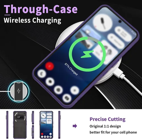 Miniatura 6 de Funda para Nothing Phone (3a), parte trasera de policarbonato duro mate translúcido y funda protectora de TPU suave con protección a prueba