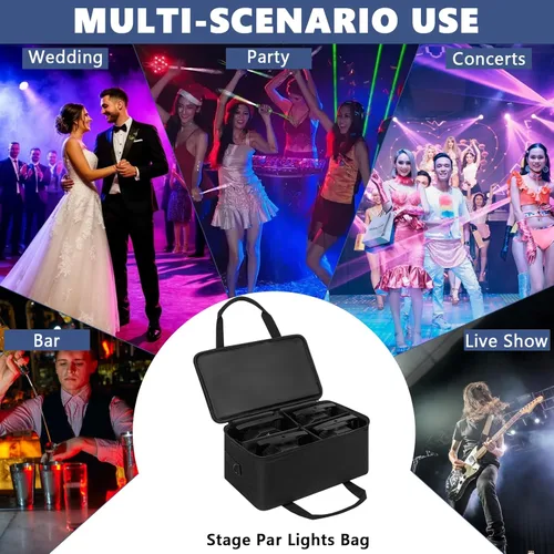 Miniatura 6 de IBVIVIC Bolsa para Focos de 4 Par 5/16' Pañalera Acolchada para Iluminación de Escenario con Separadores, Asa, Correas, Negra