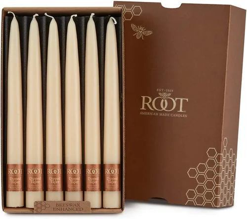 Miniatura 28 de Root Candles Velas sin aroma de cena Premium mezcla de cera de abejas en caja, 9 pulgadas, cera de abejas, 12