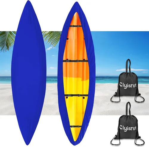 Miniatura 16 de Fundas impermeables para kayak de 10 a 16 pies para almacenamiento al aire libre, accesorios de cubierta de canoa, cubierta de lancha Oxford, Gris