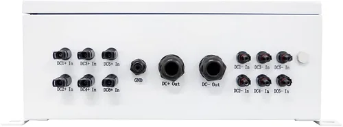 Miniatura 3 de AIMS Power Caja combinadora de matriz solar de 6 cuerdas 120A 200 VCC 6 entradas 20KW precableado 1000V DC Max Entrada, 125A interruptor de salida