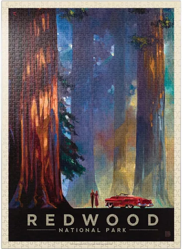 Miniatura 9 de MyPuzzle Redwood National Park: Among The Giants, póster vintage, rompecabezas prémium de 100 piezas para adultos