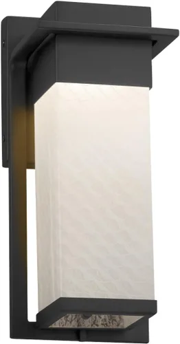 Miniatura 2 de Fusion Pacific - Aplique de pared pequeño LED para exteriores, pantalla de vidrio artesanal en ópalo, acabado negro mate
