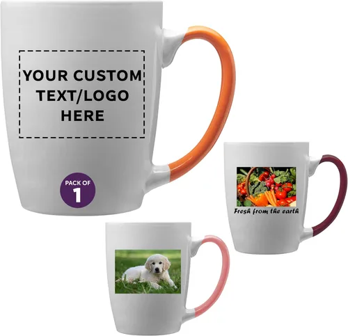 Miniatura 17 de DISCOUNT PROMOS Tazas de café personalizadas Java de dos tonos, 12 onzas, juego de 10/50/100 unidades personalizadas a granel para café, té