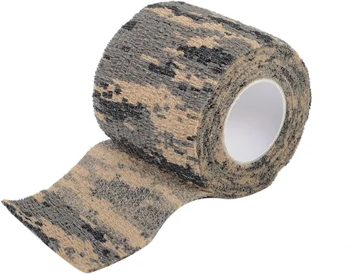 Miniatura 4 de AIRSSON 6 rollos de cinta de camuflaje de camuflaje de 1.96 x 177 pulgadas, vendaje elástico de camuflaje autoadhesivo para linternas, cámaras