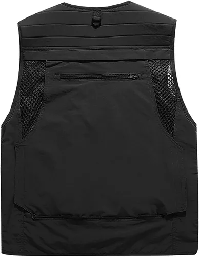 Miniatura 2 de PrettyChic Chaleco de pesca al aire libre para hombre, chaleco de malla transpirable, chaleco de carga con múltiples bolsillos