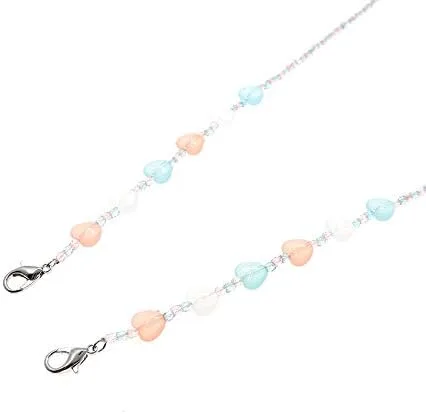 Miniatura 3 de Sonrisa amor carta corazón rebordeado mariposa bola de fresa máscara de cara cordones para niños anti-perdida cadena collares