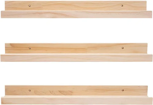 Miniatura 24 de MBYD Estantes flotantes de 36 pulgadas negros, estantes colgantes de madera, estante de repisa para fotos, estantes de repisa para fotos para pared