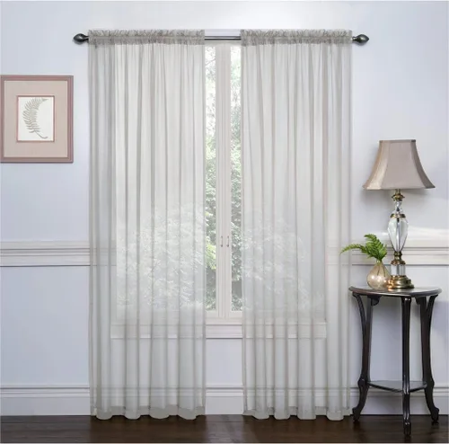 Miniatura 6 de RUTHYS TEXTILE 2 paneles de cortinas transparentes de gasa con bolsillo para barra, para dormitorio y sala de estar, 54 x 84 pulgadas de largo