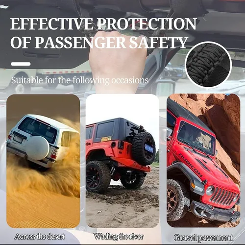 Miniatura 5 de 4 asas de agarre para barra antivuelco, compatibles con Jeep Wrangler JLU JK JKU TJ YJ LJ JT JL y Gladiator JT 1987-2021 UTV y ATV, se adapta a