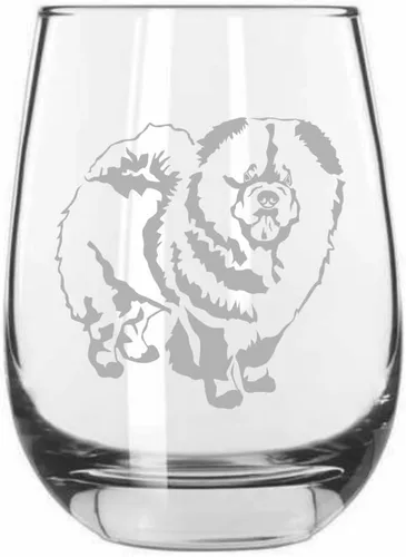 Miniatura 427 de Sakhalin Husky Dog - Copa de vino grabada personalizada de 15.25 onzas sin tallo