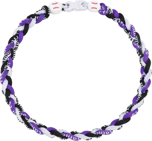Miniatura 23 de Collar de béisbol de 18 pulgadas, regalos de goteo de béisbol, collares deportivos de tres trenzas, collares de titanio Tornado de cuerda deportiva