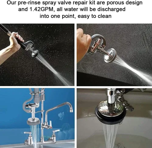 Miniatura 4 de Kit de reparación de válvula de pulverización para la mayoría de grifos de fregadero comerciales, pulverizador de preenjuague de 1.42 GPM táctil