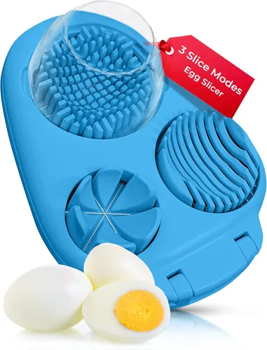 Miniatura 13 de CraftyCrocodile Cortador de Huevos para Huevos Duros - 3 Modos de Corte, Cortador de Huevos, Picador de Acero Inoxidable Resistente - Herramienta