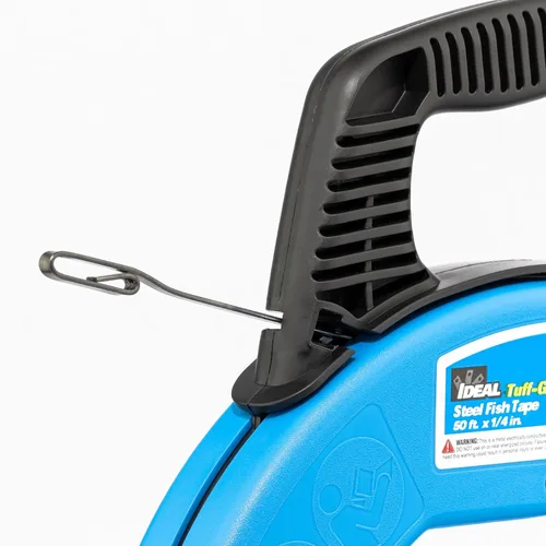 Miniatura 11 de Ideal Industries INC. 31-059 Cinta de pescado de acero azul - 50 pies Cinta de pescado de acero azul con gancho formado y estuche Tuff-Grip Pro