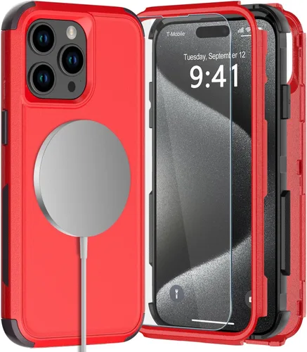 Miniatura 31 de Diverbox Funda para iPhone 15 Plus [a prueba de golpes] [a prueba de caídas] [protector de pantalla de vidrio templado], funda de protección