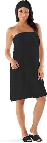 Miniatura 6 de Boca Terry - Toalla de baño de microfibra para mujer, toalla de baño con broches para después de la ducha, gimnasio, sauna, playa o piscina.