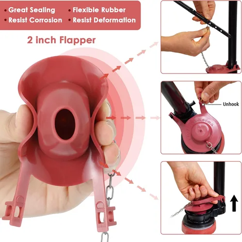 Miniatura 2 de Saillong Kit de repuesto de flotador de inodoro, kit de repuesto universal para inodoro y repuestos de aleta de 2 pulgadas, control de agua