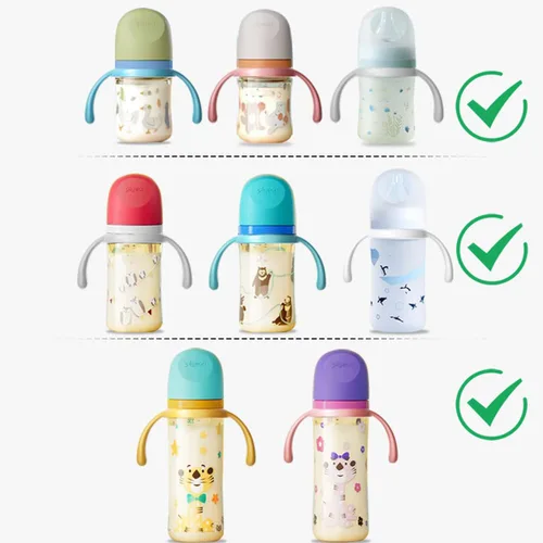 Miniatura 4 de Paquete de 2 empuñaduras para botellas compatibles con biberones de lactancia Pigeon y botellas de vidrio con revestimiento de silicona