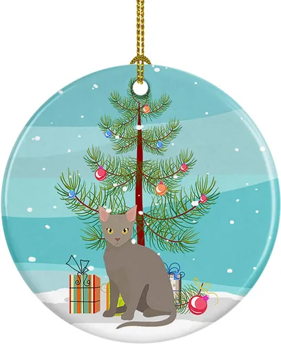 Miniatura 12 de Caroline's Treasures Adorno de cerámica con texto en inglés "Merry Christmas" para colgar en el árbol de Navidad, decoración para el hogar, Navidad