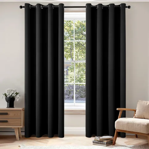 Miniatura 54 de MIULEE Cortinas opacas para dormitorio o sala de estar, juego de 2 paneles de cortina para ventana con aislamiento térmico y bloqueo de luz