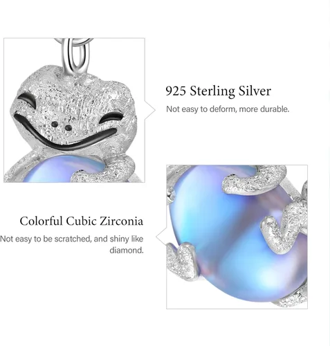 Miniatura 6 de GNOCE Colgante de plata de ley 925 con diseño de lagarto abraza piedra lunar para mujer, regalo de joyería para mujeres, esposa, cadena