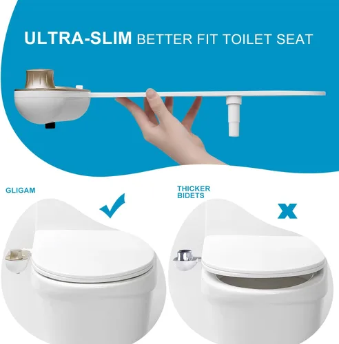 Miniatura 2 de Bidé, accesorio de bidé para inodoro, rociador de bidé de agua dulce no eléctrico con boquilla de autolimpieza, control de presión ajustable