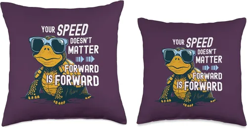 Miniatura 3 de Motivation Life Quote Tortoise Inspiration Phrase Your Speed Doesn't Matter Inspiring Positive Dichings - Almohada de tortuga, 16 x 16 pulgadas