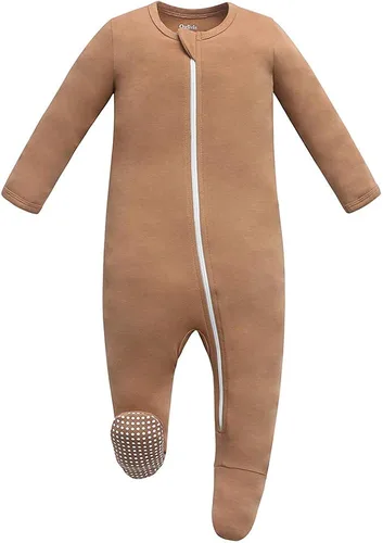 Owlivia Pijama de bambú para bebé y niña, con cremallera frontal antideslizante