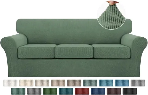 Miniatura 26 de Turquoize 2 fundas para sillas de sala de estar, funda de sofá con fundas de cojín individuales, funda de muebles para sillas (silla, beige biscotti)