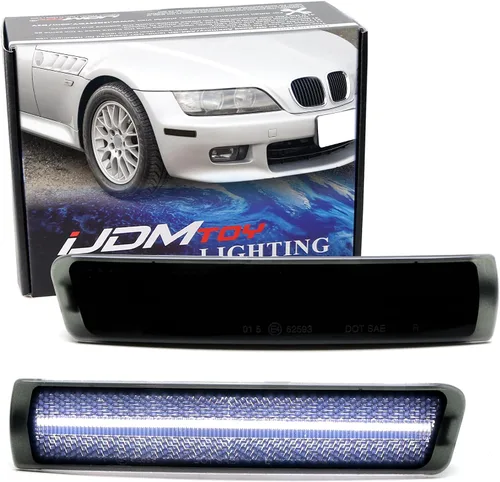 Miniatura 10 de iJDMTOY Luces de marcador laterales con tira LED ámbar para parachoques delantero semidansparente compatible con BMW Z3 Roadster convertible
