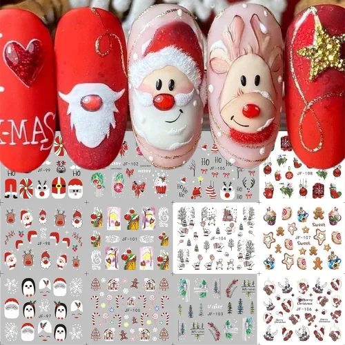 Miniatura 8 de Calcomanías de arte de uñas de Halloween, calcomanías de transferencia de agua, 12 unidades, calabaza, esqueleto, araña, fantasma, hoja de arce