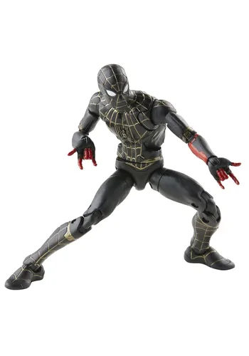 Miniatura 7 de Serie Marvel Legends - Figura de acción coleccionable de Spider-Man con traje negro y dorado de 6 pulgadas, 2 accesorios y 1 parte(s)