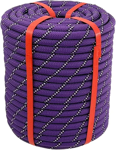 Miniatura 14 de Cuerda de Aparejo para Arborista Cuerda de Toro (1/2 pulgada x 150 pies) Cuerda de Arborista Trenzada de Poliéster de 48 Hebras para Diversas