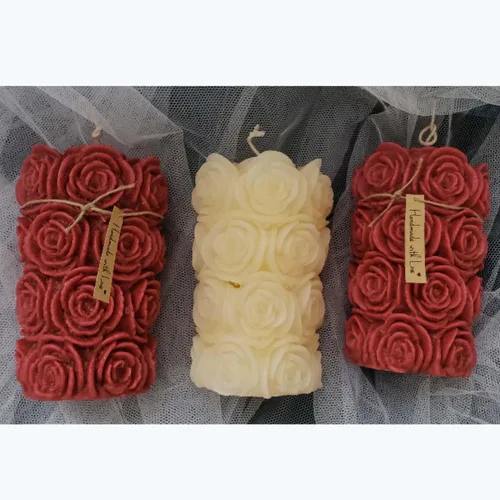 Miniatura 4 de Moldes de vela cilíndrica de rosa grande que hace moldes de vela de silicona para velas 3D molde de vela para velas de boda de arte