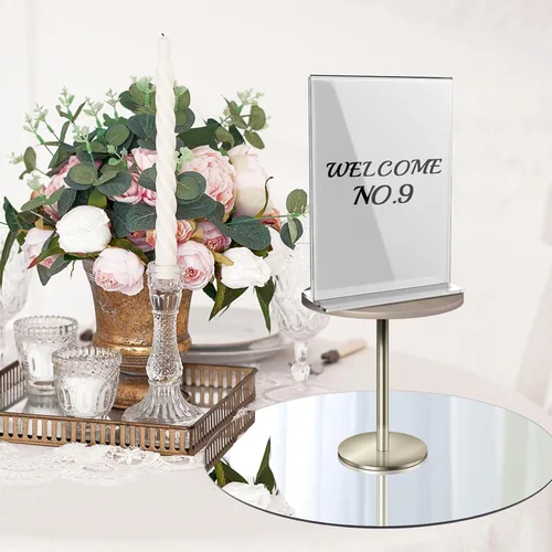 Miniatura 6 de Mymonfif Centros de mesa de espejo de 12 pulgadas, juego de 12 espejos redondos para centros de mesa, placas de espejo de vidrio de 0.079 pulgadas