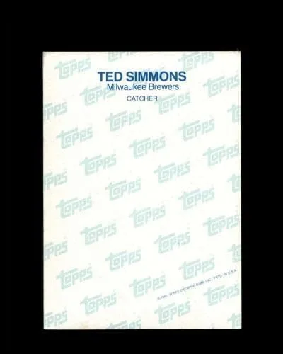 Miniatura 2 de Ted Simmons JSA Coa Signed 1981 Topps Super Autograph - Baseball Slabbed Autographed Cards