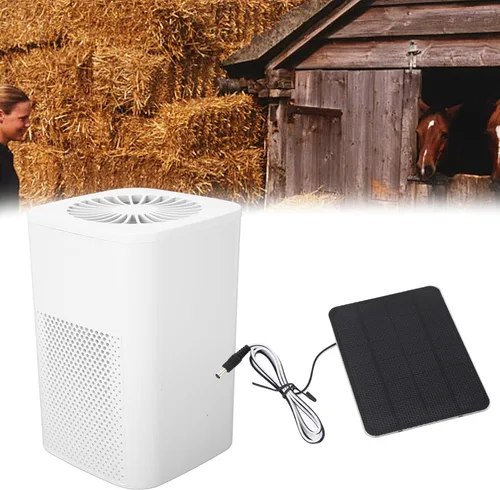 Miniatura 4 de Purificador de aire alimentado por energía solar con filtro para caspa de mascotas, humo, polvo, alérgenos en dormitorio, sala de estar, oficina