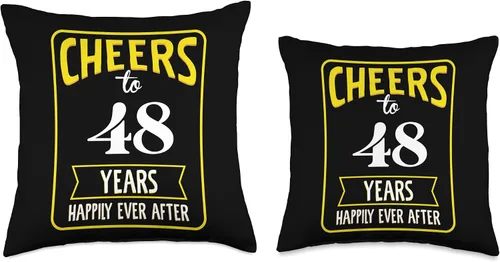 Miniatura 3 de Cheers to 48 years happily ever after Throw Pillow