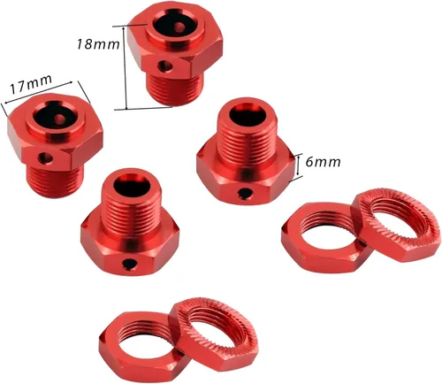 Miniatura 4 de Tuercas de rueda de aluminio de 0.669 in, bujes hexagonales de rueda y llave de rueda para 1/10 Kraton 4X4 4S V2 BLX, Outcast 4X4 4S V2 BLX