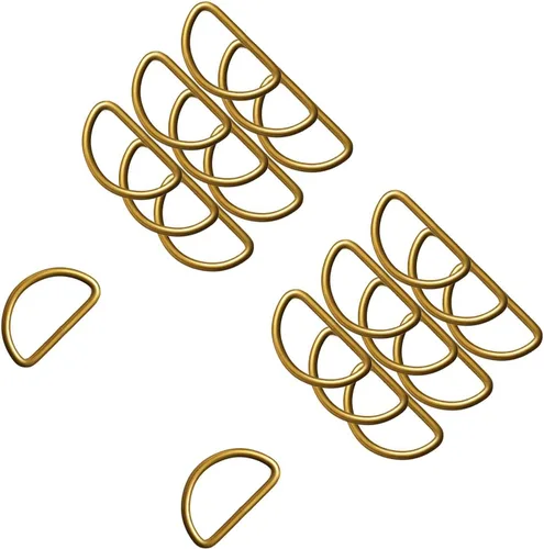 Miniatura 16 de 20 piezas de anillos en D de 1" (25mm) soldados de metal fuerte bronce semi-circular para collares de mascotas, hardware, bolsas, anillo de hebilla