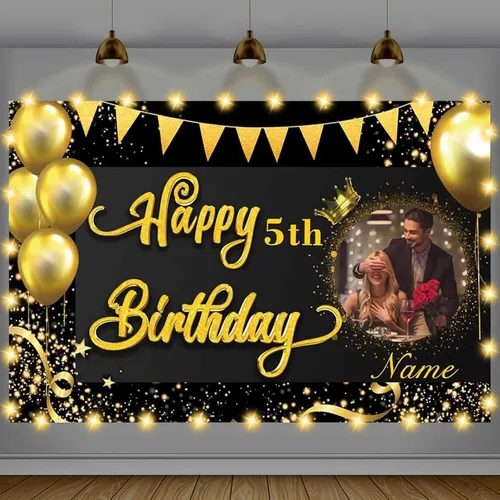 Miniatura 28 de Cartel de feliz cumpleaños beige personalizado para telón de fondo grande de feliz cumpleaños, globo aerostático, fiesta, interior y exterior