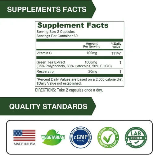 Miniatura 6 de LOVITA Extracto de té verde 1000 mg (120 unidades)