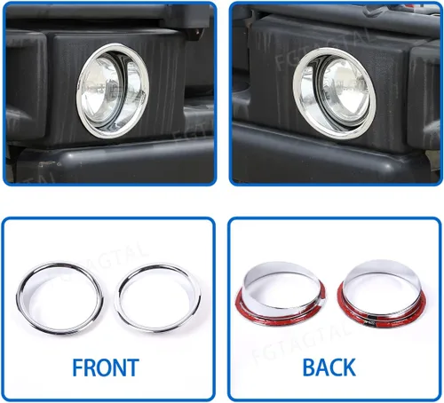 Miniatura 5 de Cubiertas de biseles para anillo de luz antiniebla para parachoques delantero, moldura para Hummer H2 2003-2009, accesorios protectores de lámpara