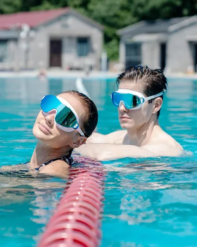 Miniatura 6 de Gafas de natación, gran angular antivaho y a prueba de fugas UV, gafas de natación de moda para hombres y mujeres Espejo deslumbrante blanco