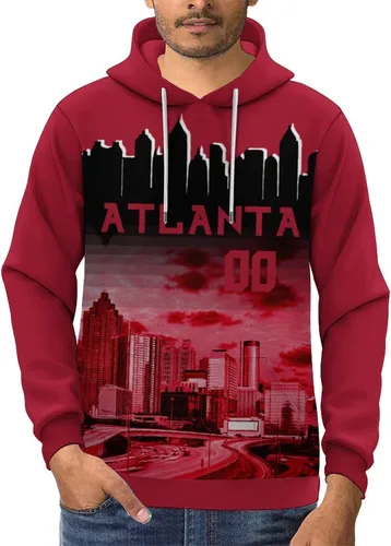Miniatura 24 de Custom Football Hoodies City Night Skyline Personalized Sweatshirt Name Number Fan Gift Pullover for Men Women Youth