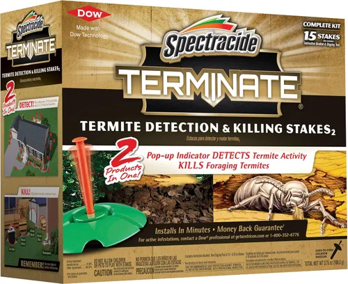 Miniatura 11 de Spectracide Terminar la detección de termitas y matar estacas2, 5 unidades, estacas de repuesto con indicadores emergentes que detectan la actividad
