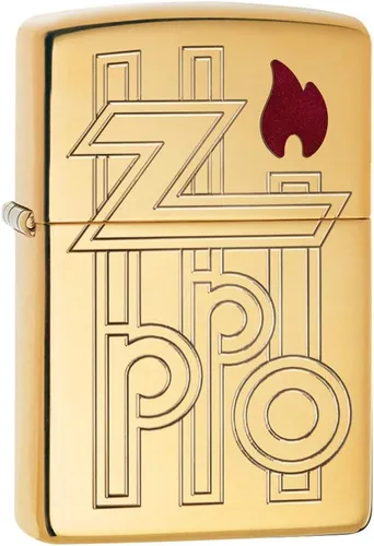 Miniatura 13 de Encendedor de bolsillo Zippo negro mate con diseño de logo de Zippo Logotipo de oro mate negro